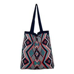 Geometric Graphic Handbag Knitting Tote Bag Foldable Shopper Bag
