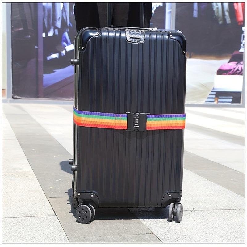 Rainbow Luggage Strap With Password Lock Travel Accessory