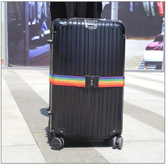 Rainbow Luggage Strap With Password Lock Travel Accessory