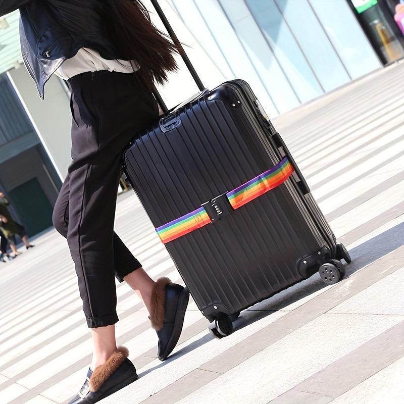 Rainbow Luggage Strap With Password Lock Travel Accessory