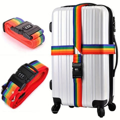 Rainbow Luggage Strap With Password Lock Travel Accessory