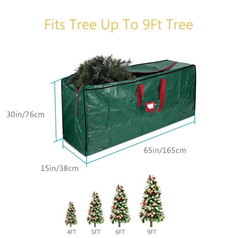 Large Christmas Tree Storage Bag Waterproof Material Durable Handles Dual Zipper
