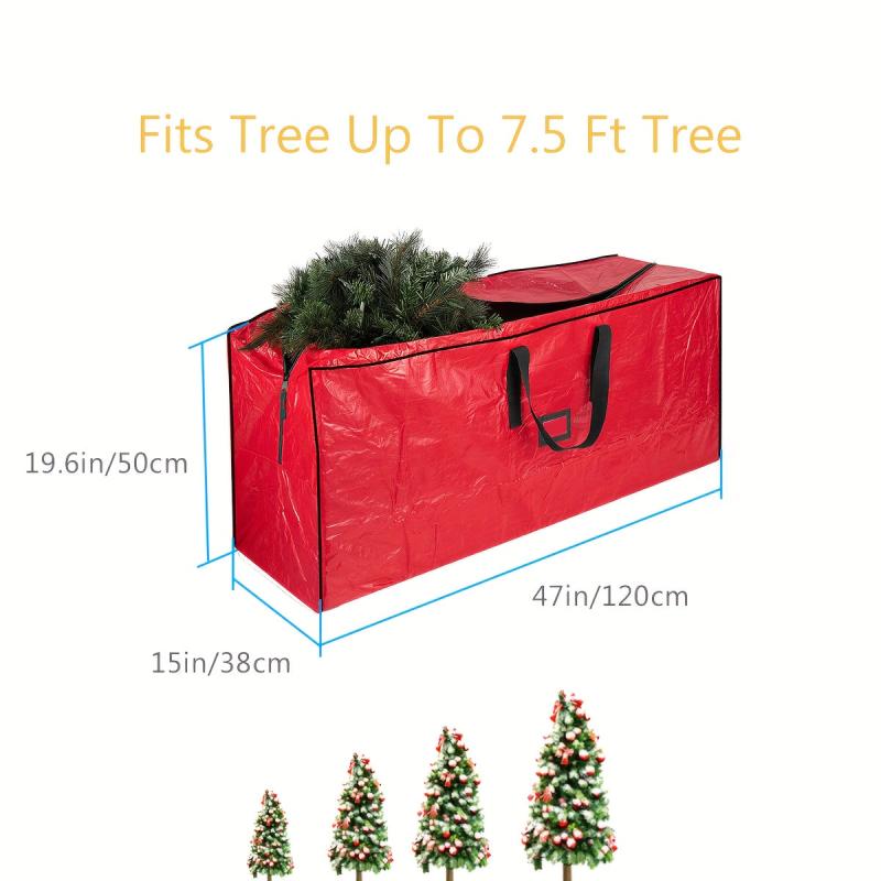 Large Christmas Tree Storage Bag Waterproof Material Durable Handles Dual Zipper