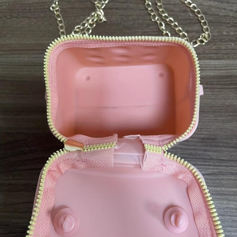 Small Solid Satchel Bag Zipper Crossbody Chain Bag