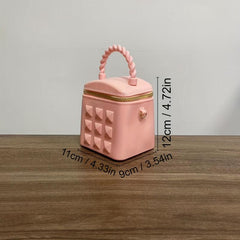 Small Solid Satchel Bag Zipper Crossbody Chain Bag