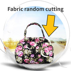 Flower Pattern Satchel Handbag Canvas Lightweight Decorative Satchel Bag Purse