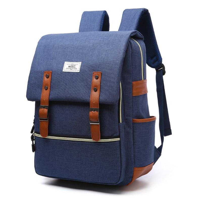 Student Backpack With USB Charging Port & Buckle Decor Flap