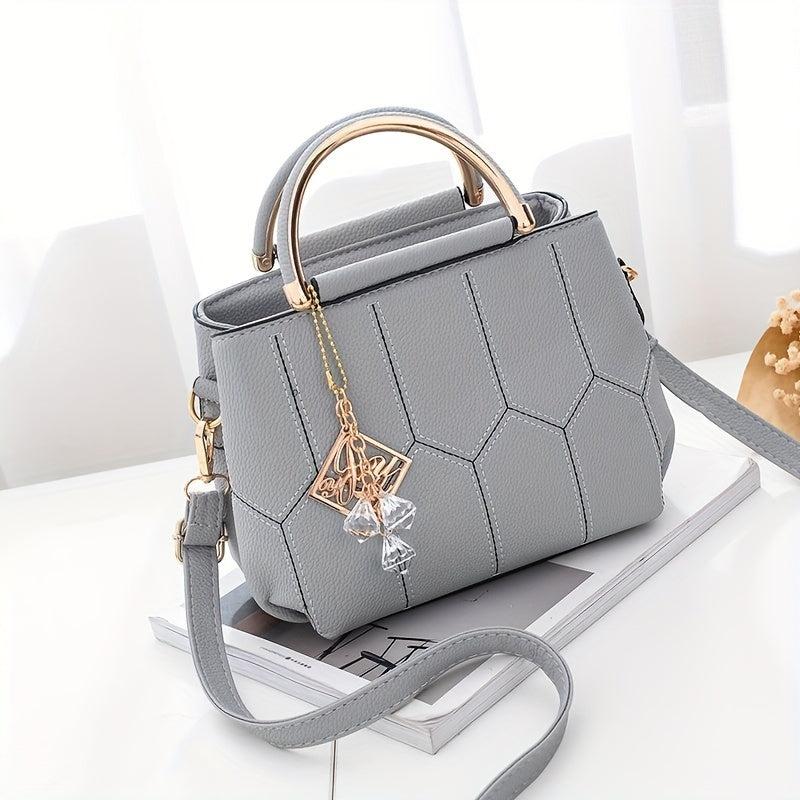 Small Vegan Leather Crossbody Bag Top Handle Satchel Purse