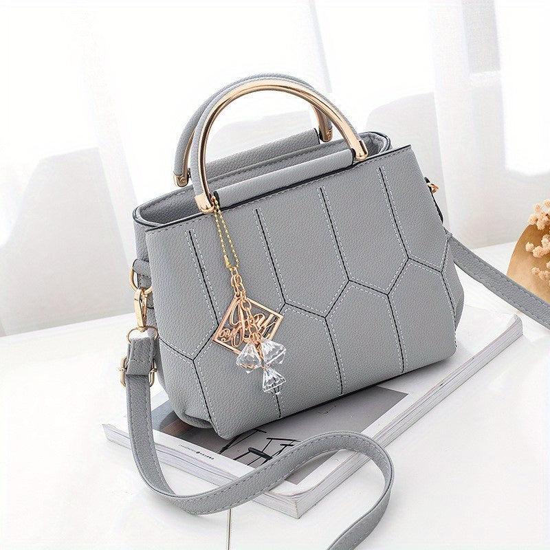 Small Vegan Leather Crossbody Bag Top Handle Satchel Purse