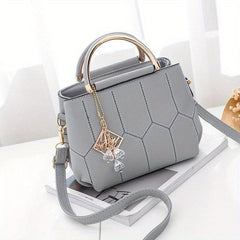 Small Vegan Leather Crossbody Bag Top Handle Satchel Purse