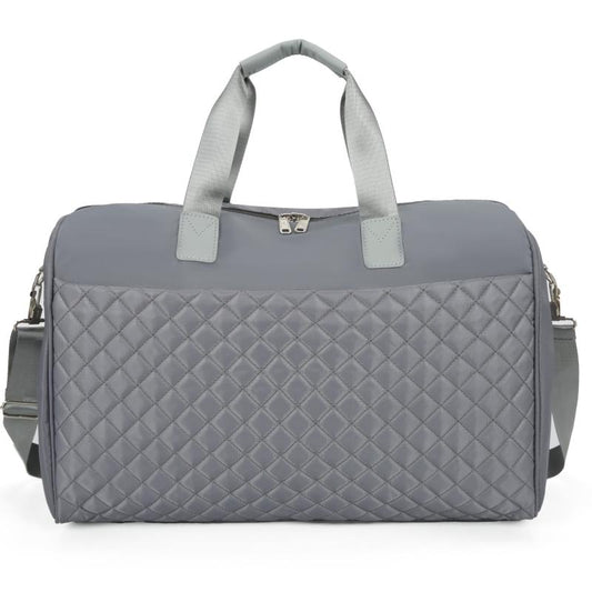 Quilted Sports Duffle Bag Large Capacity Gym Handbag for Travel