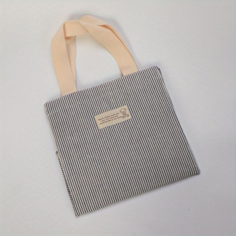 Stripes Pattern Canvas Tote Bag Eco Friendly Shopping Bag
