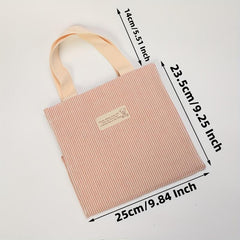 Stripes Pattern Canvas Tote Bag Eco Friendly Shopping Bag