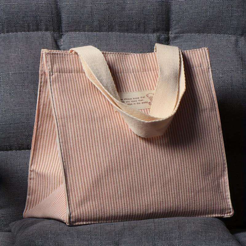 Stripes Pattern Canvas Tote Bag Eco Friendly Shopping Bag