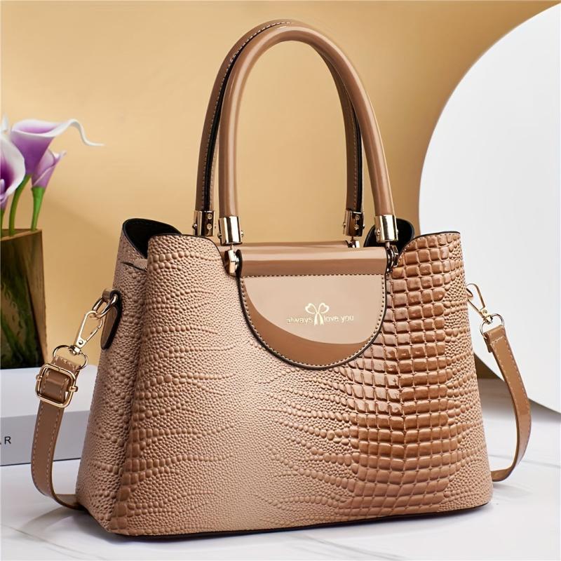 Crocodile Embossed Crossbody Bag for Office Work