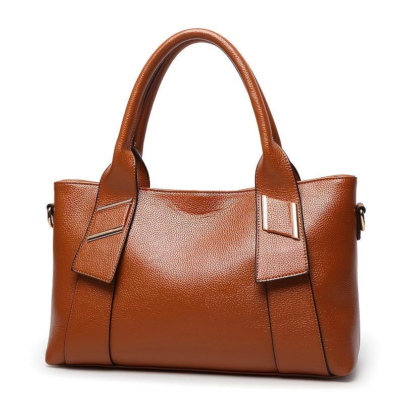 Women's Lychee Faux Leather Handbag OL Shoulder Bag