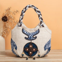 Braided Year Wheel Pattern Handbag