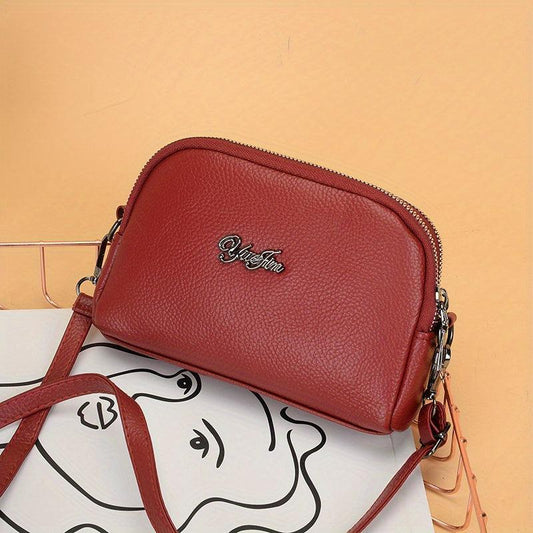 Vintage Shoulder Bag Zipper Crossbody with Detachable Strap