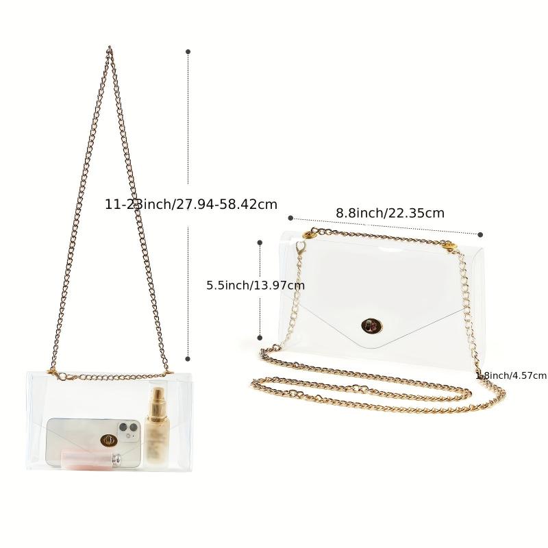 Transparent Crossbody Bag Mini Chain Shoulder Clear Stadium Approved Bag