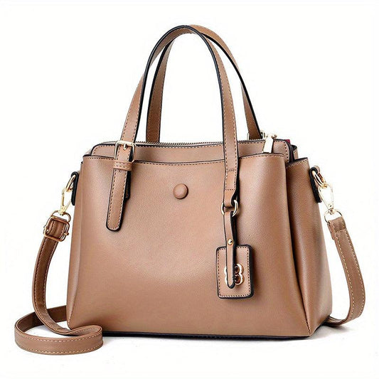 PU Leather Textured Shoulder Bag Casual Versatile Commuter Bag