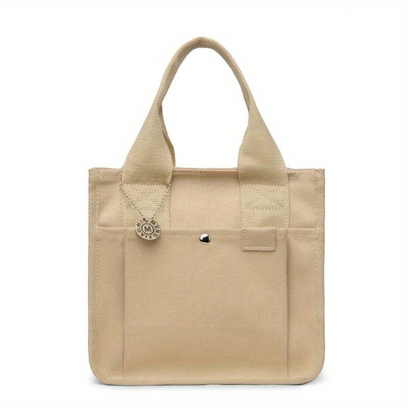 Canvas Tote Bag For Women Portable Lunch Box Bag Layer Handbags