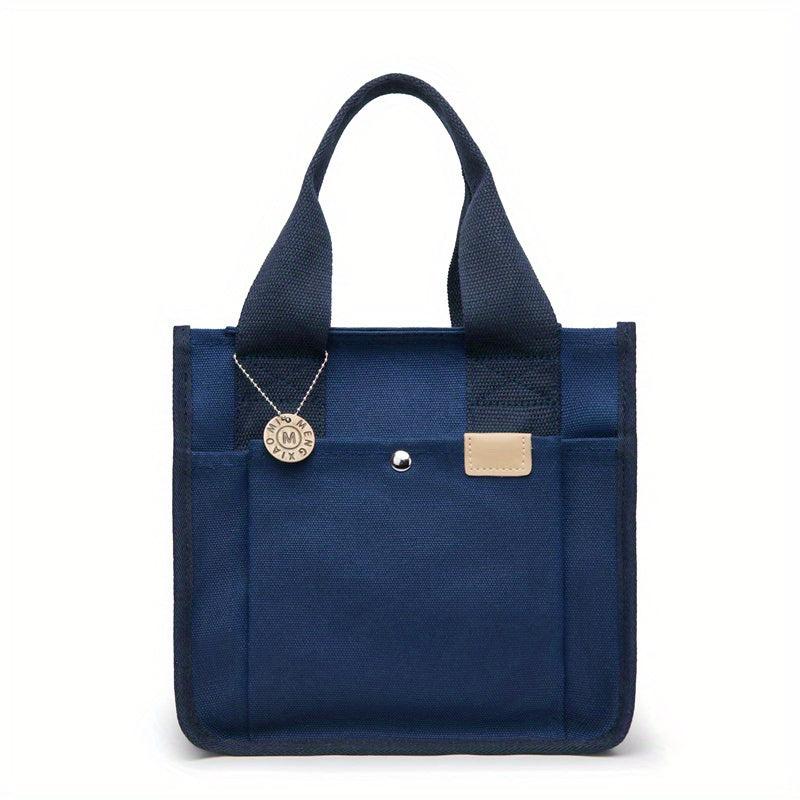Canvas Tote Bag For Women Portable Lunch Box Bag Layer Handbags