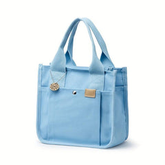 Canvas Tote Bag For Women Portable Lunch Box Bag Layer Handbags