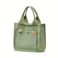 Canvas Tote Bag For Women Portable Lunch Box Bag Layer Handbags