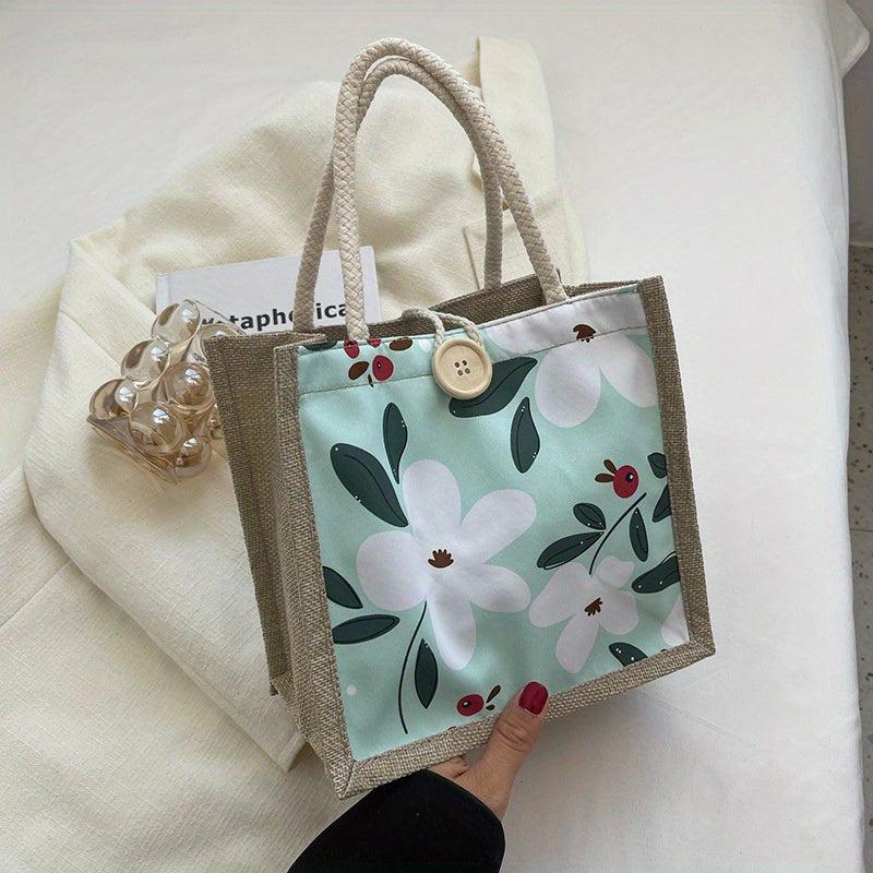 Flower Durable Handbag Lightweight Lunch Bag For Women