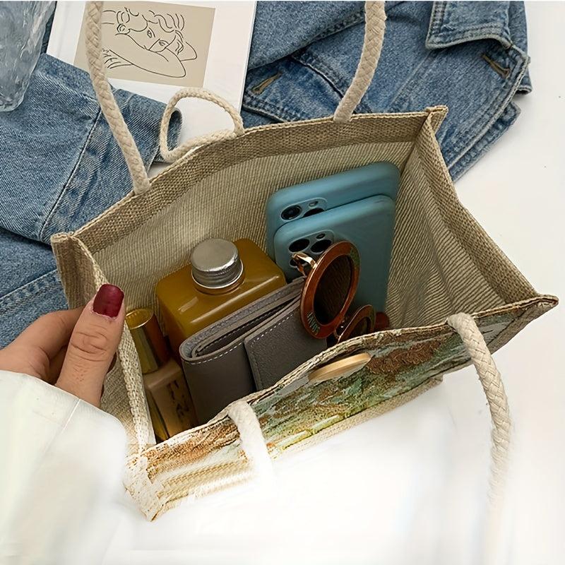 Flower Durable Handbag Lightweight Lunch Bag For Women