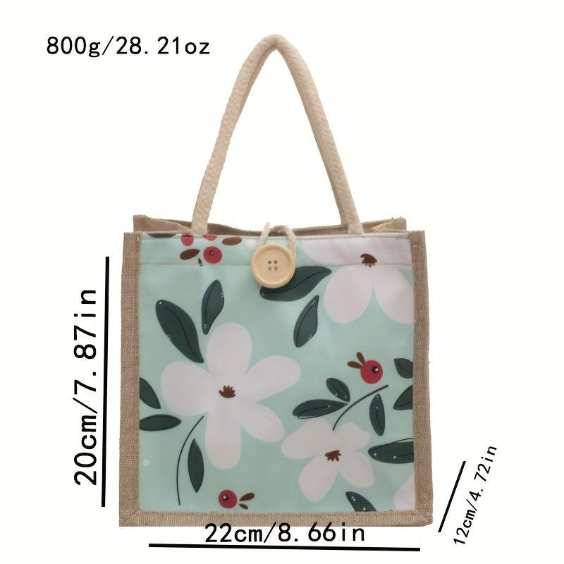 Flower Durable Handbag Lightweight Lunch Bag For Women