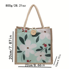 Flower Durable Handbag Lightweight Lunch Bag For Women