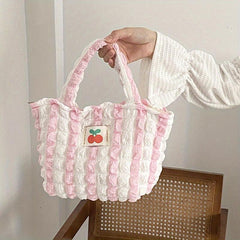 Stripes Graphic Lunch Bag Double Handle Zipper Bento Bag