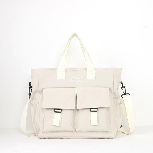 Casual Lightweight Solid Shoulder Bag Crossbody Bag with Side Pockets