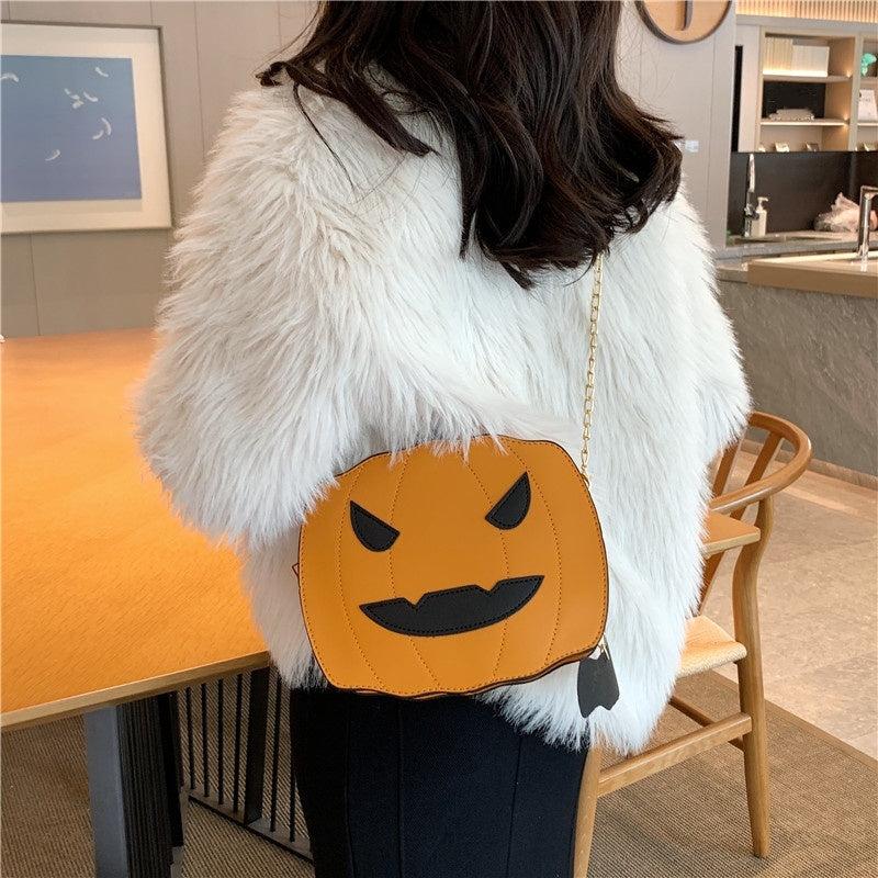 Pumpkin Shaped Novelty Crossbody Bag for Halloween