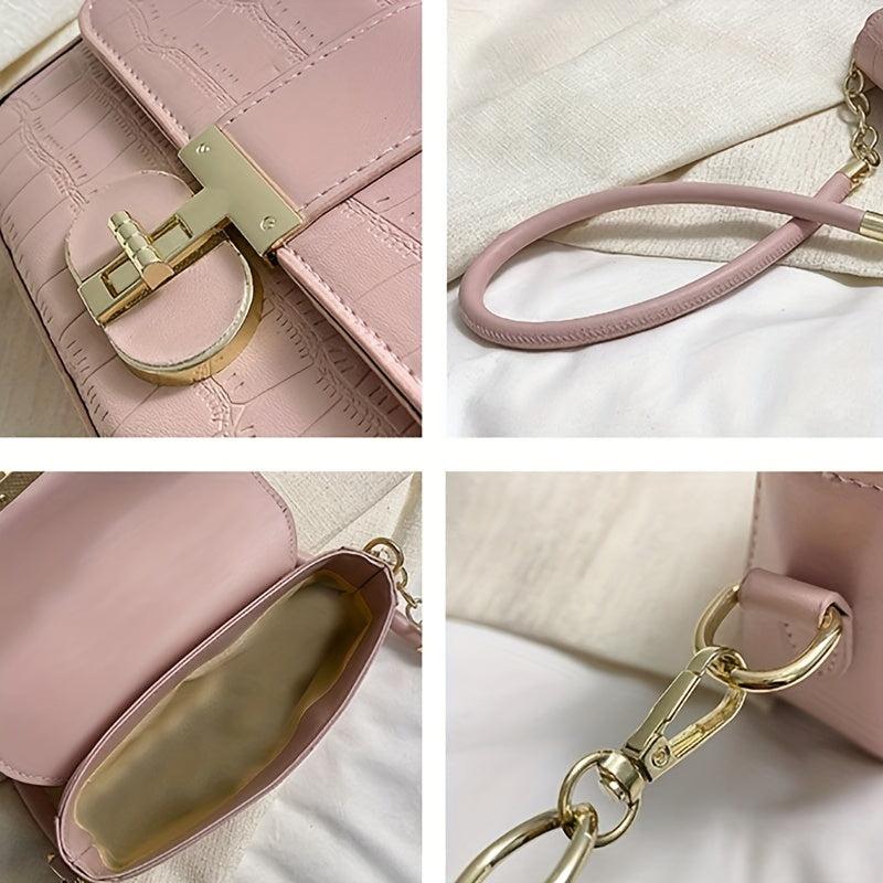 Stone Pattern Flap Underarm Bag PU Leather Textured Bag Purse