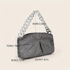 Sparkly Rhinestone Evening Purse Clutch Chain Handbag