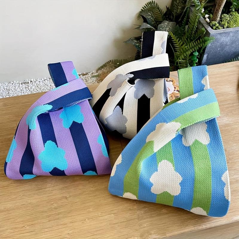Knitted Shoulder Bag Large Capacity Handbag Portable Storage Bag