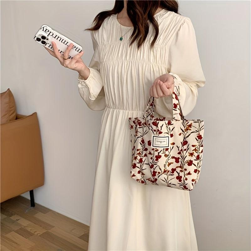 Tulip Flower Print Tote Bag Handbag For Women