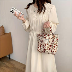 Tulip Flower Print Tote Bag Handbag For Women