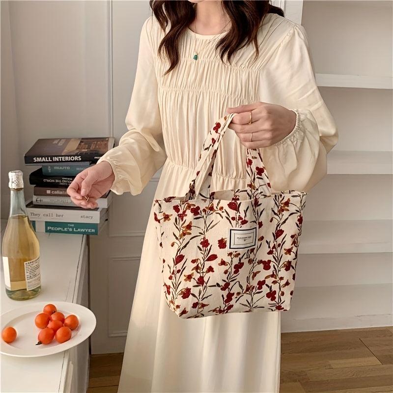 Tulip Flower Print Tote Bag Handbag For Women