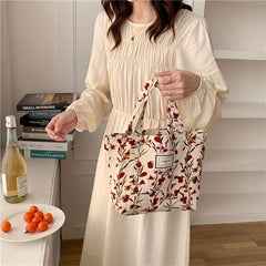 Tulip Flower Print Tote Bag Handbag For Women