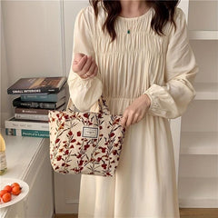 Tulip Flower Print Tote Bag Handbag For Women