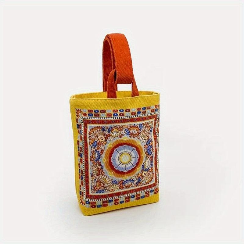 Chinese Stylish Pattern Satchel Bag Vintage Storage Handbag