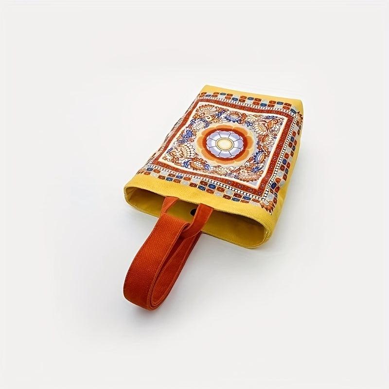 Chinese Stylish Pattern Satchel Bag Vintage Storage Handbag