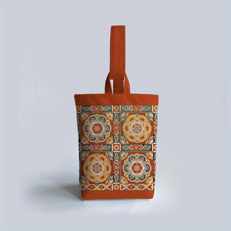 Chinese Stylish Pattern Satchel Bag Vintage Storage Handbag