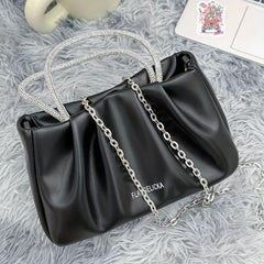 Glitter Top Handle Satchel Bag Classic Purse