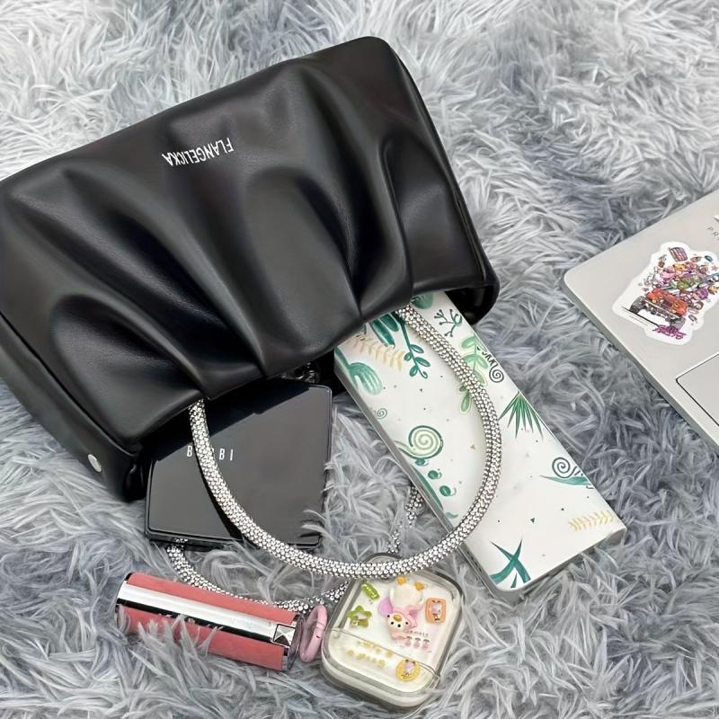 Glitter Top Handle Satchel Bag Classic Purse