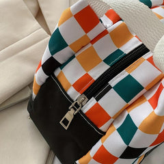 Colorblock Plaid Lunch Bag for Work & School
