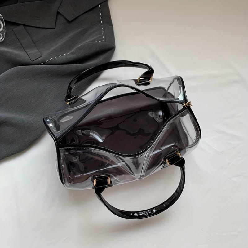 Small Top Handle Transparent Toiletry Bag Waterproof Storage Tote